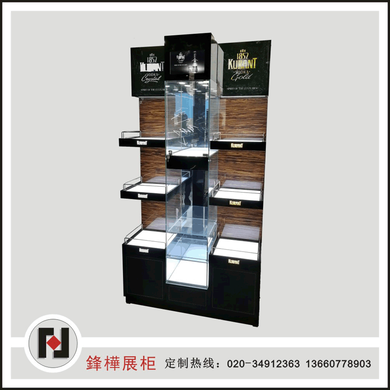 厂家来图定做客厅酒柜组合酒展 柜中式木文酒柜木制烟酒展柜