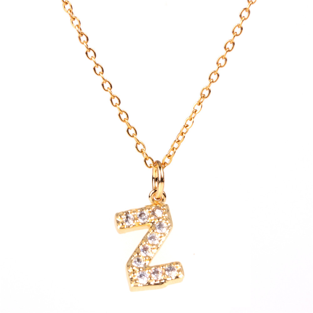 Mode Lettre Acier Inoxydable Diamant Collier display picture 19