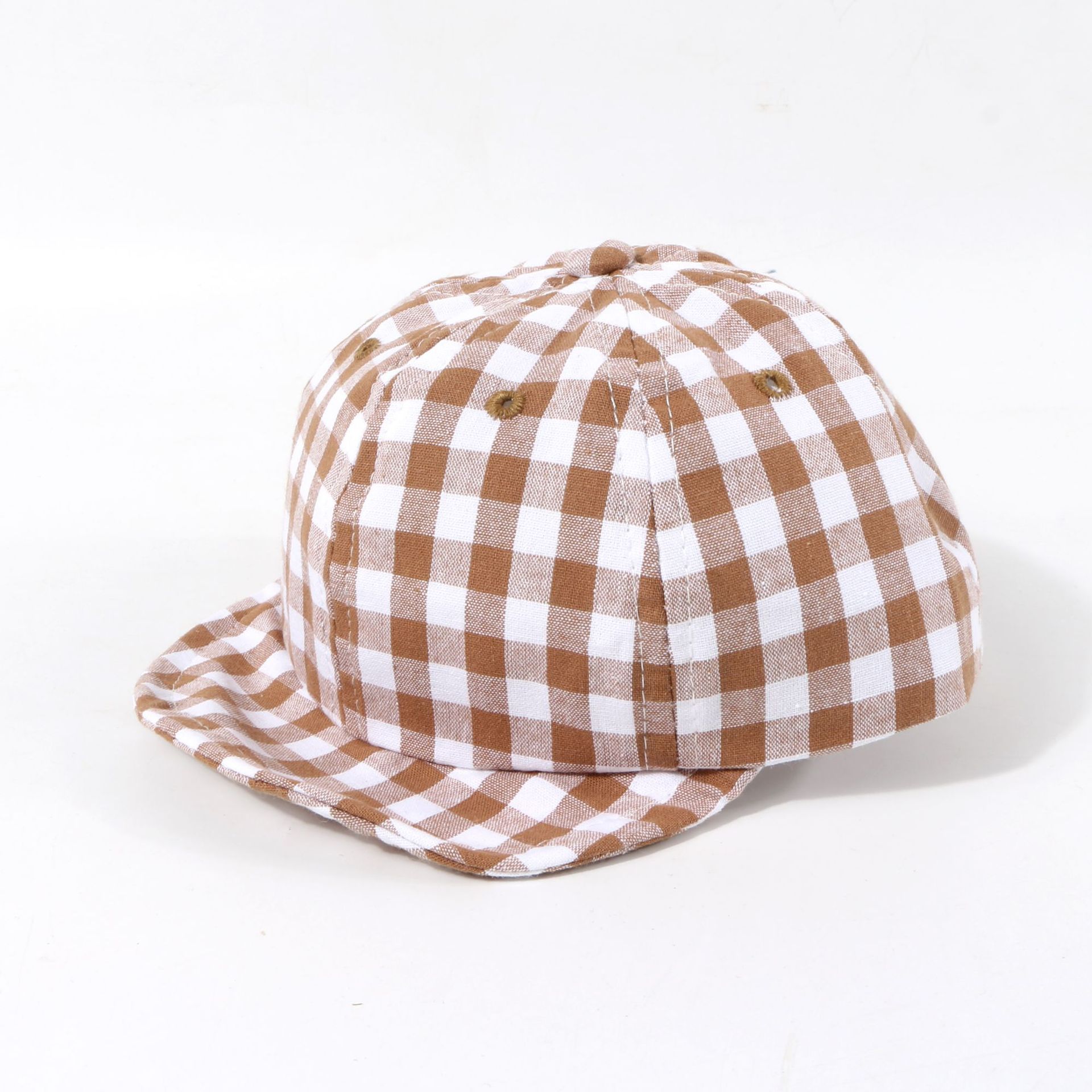 Children's Hat Summer Sunscreen Plaid Cap Baby Thin Section Soft-brimmed Hat Korean Baseball Cap Wholesale Nihaojewelry display picture 3