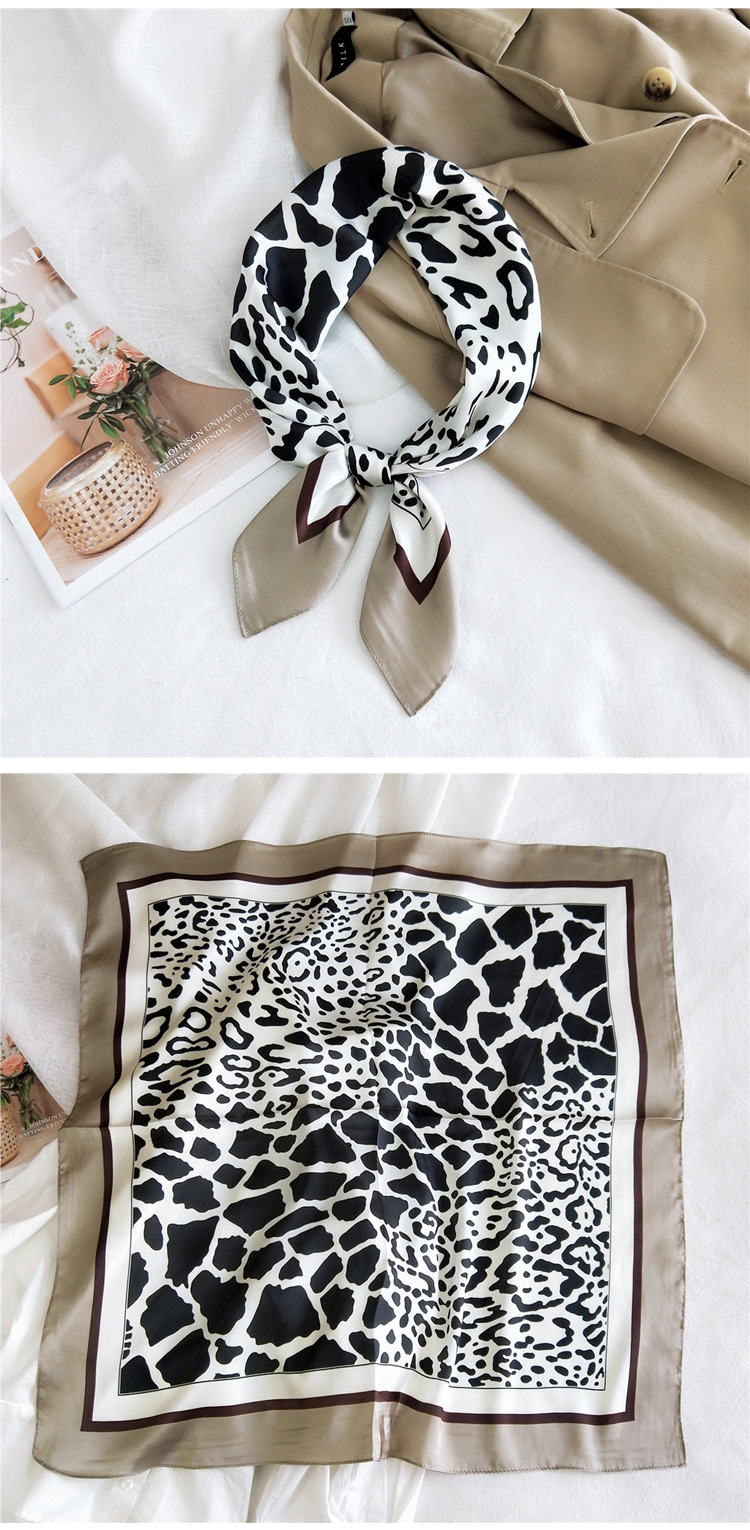 Small Square Silk Fashion Scarf display picture 23