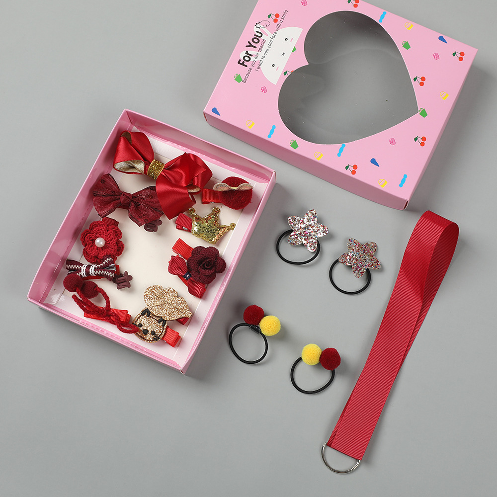 Korea Headdress Gift Box 18-piece Hairpin Set Baby Crown Children's Hairpin Head Rope Hair Accessories display picture 8