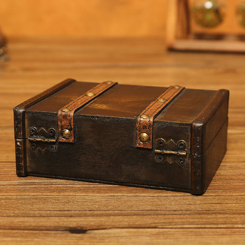 New foreign trade exquisite jewelry storage box debris dust-proof wooden box desktop storage box antique wooden box