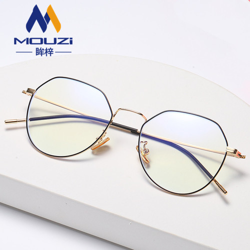 Flat mirror new retro metal frame glasses 5021 computer radiation anti-blue light myopia optical glasses