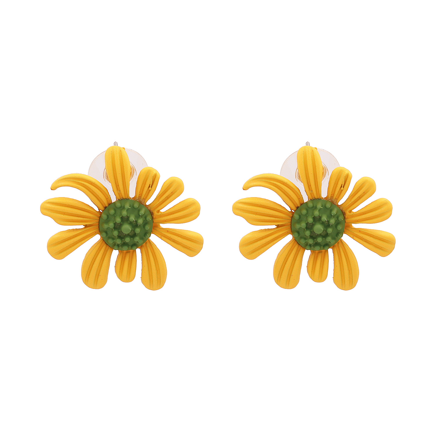 Korean New Silver Needle Spring Color Daisy Flower Earrings display picture 2