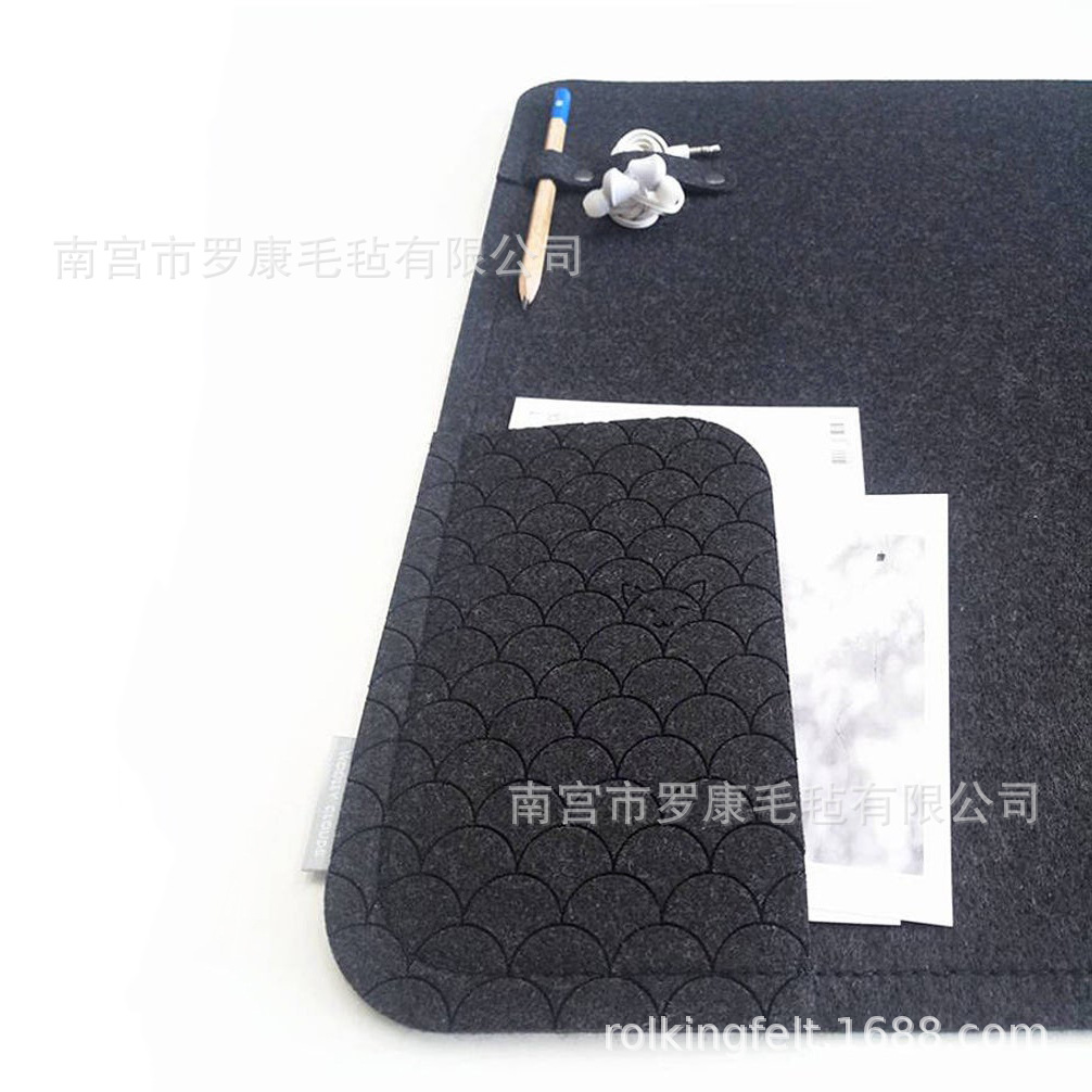 直销亚马逊办公桌面大尺寸多功能毛毡桌垫鼠标垫 可收纳笔、文件|ru
