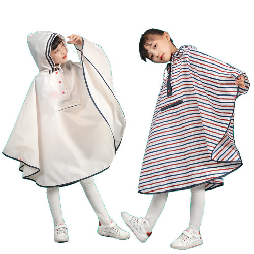 Cape children's raincoat kindergarten waterproof cute boys primary school students thin striped raincoat girls babies wholesale