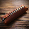 Retro capacious leather pencil case for elementary school students, handmade, cowhide, genuine leather