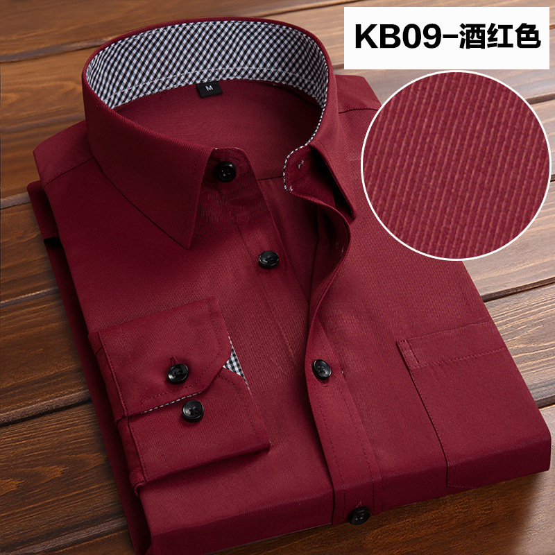 Wine red plaid collar