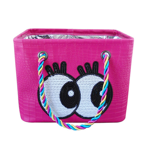 Cute big eyes PU bath basket men's and women's toiletry bag travel business trip fitness bath bag outdoor storage bag bath basket