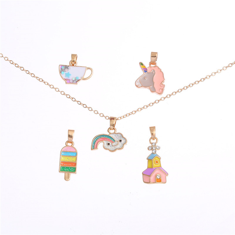 Cute Geometric Alloy Enamel Girl's Necklace display picture 5