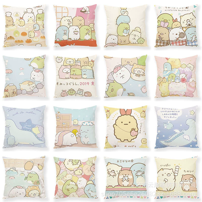Трансграничный дизайн изображений Мультфильм Уголок биологическая Подушка Милая наволочка с животными офисная поясничная поддержка