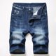 Cross-Border Supply of European and American Foreign Trade Denim Mid-Pants with Holes, New Amazon Personalized Retro Multi-Color Trendy Men's Pants