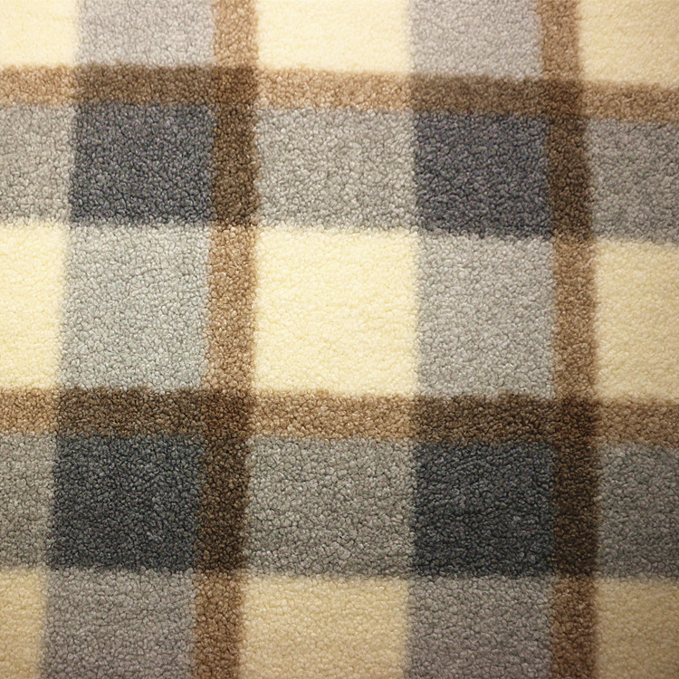 阿尔泰迪绒面料全涤针织纬编格子印花蚂蚁羊羔绒泰迪绒阿尔泰绒布