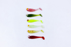 Spinning Soft Bait Mini T-Tail Glow-in-the-Dark Fish Lure Simulation T-Tail Small Fish Bionic Lure Soft Plastic Fake Bait Fishing Gear