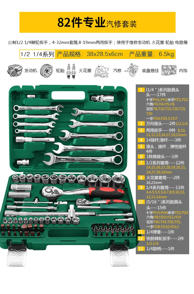 Universal tool set — wrenches & ratchets with gloves and accessories, multiple kit options