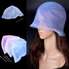 Silicone Soft, Comfortable, and Heat-Resistant Hair Coloring & Highlighting Cap with Free Steel Needles—Premium Quality, Colorful Perforated Design