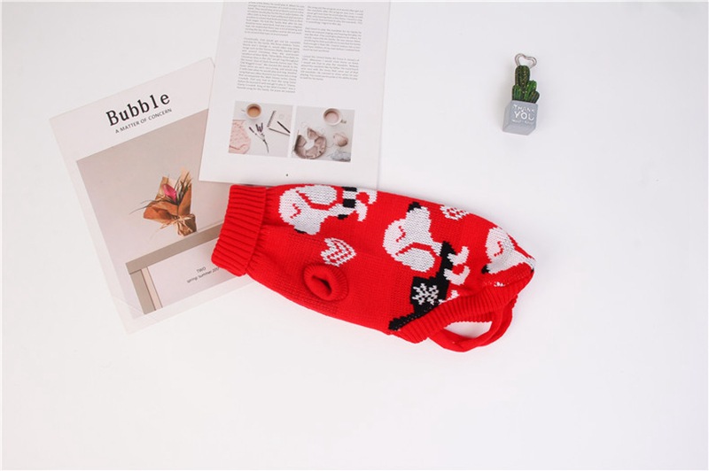 Christmas Reindeer Maple Leaf Snowflake Holiday Pet Clothes Turtleneck Knitted Sweater Dog Cat Clothing Winter Coat_voghion.com