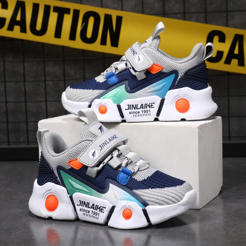 金莱克儿童运动鞋韩版时尚男童鞋女童鞋飞织面网面鞋QTX-808