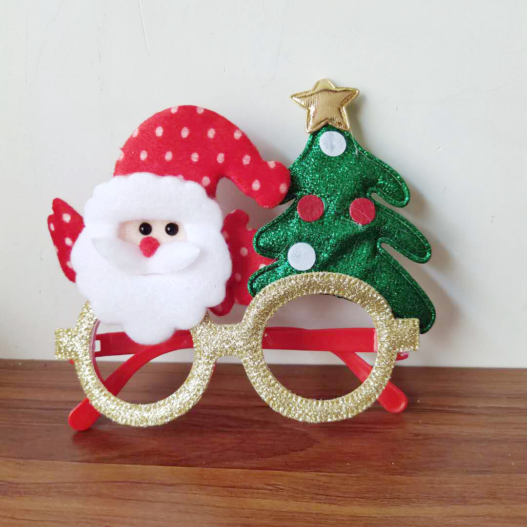 老人圣诞树眼镜