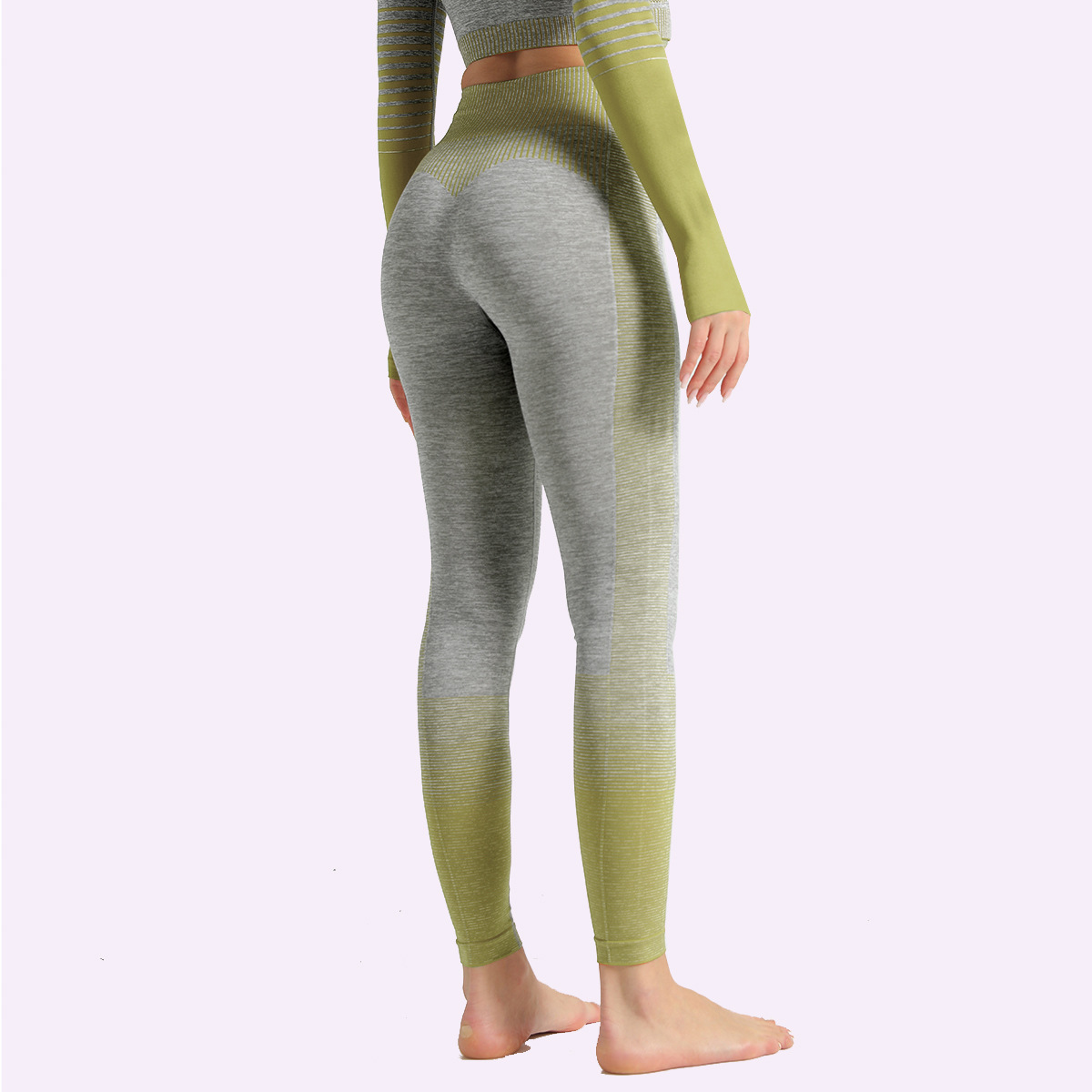 striped knitted yoga fitness yoga pants  NSLX30970