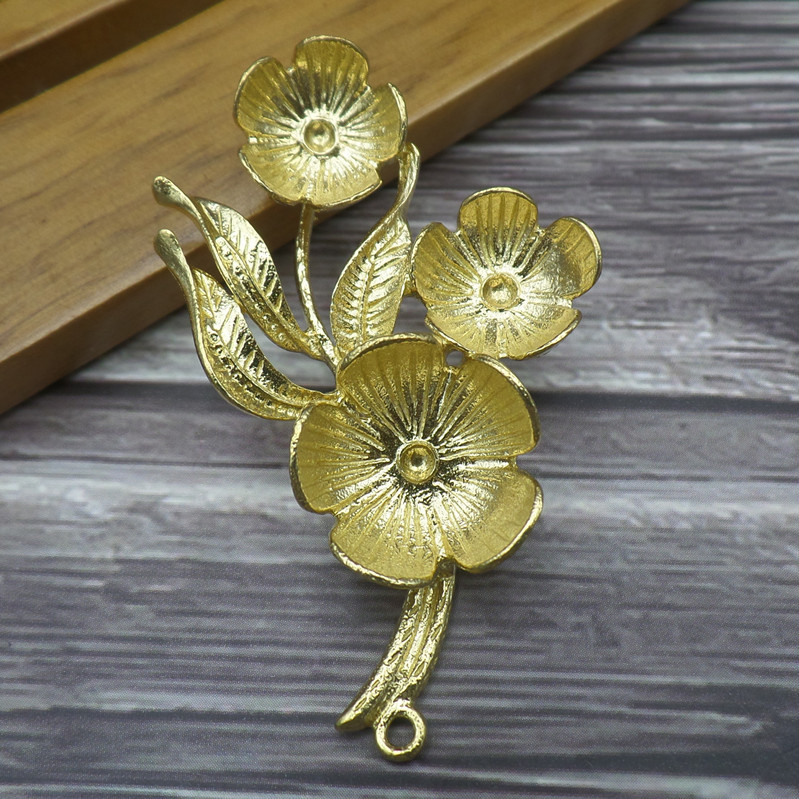 銅 電鍍 樹枝花朵古風頭飾發飾