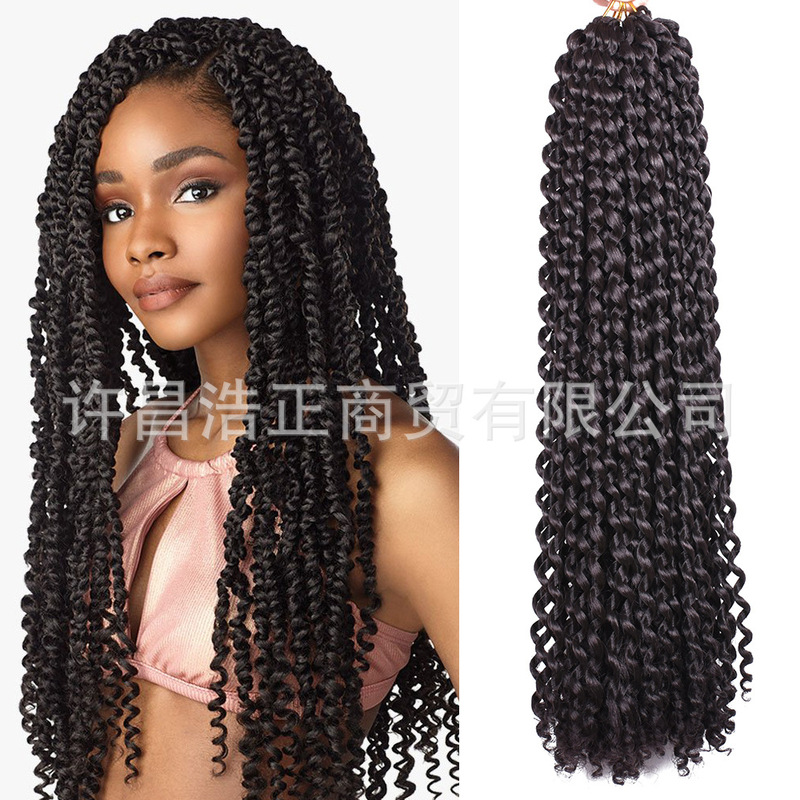 18inch Long Passion Twist Wig Water Wave Crochet Wig Synthetic Fiber Wig