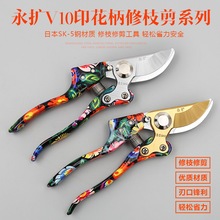 永扩V10印花柄修枝剪剪枝果树修枝剪园艺剪树枝园林家用修花枝剪