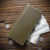 Men's retro long wallet with zipper, leather hand loop bag for leisure, genuine leather, cowhide