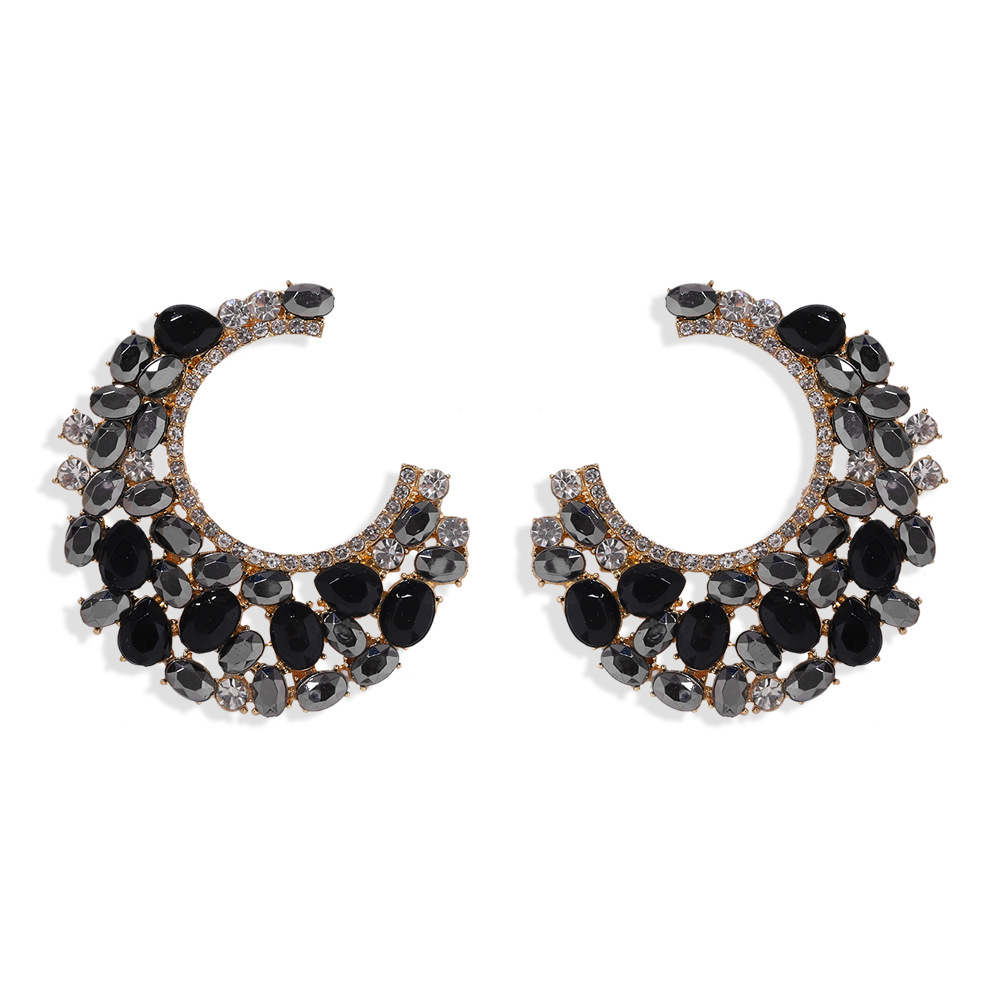 Meniscus Diamond Earrings Nihaojewelry Wholesale Fashion Earrings Catwalk Jewelry Exaggerated Earrings display picture 10