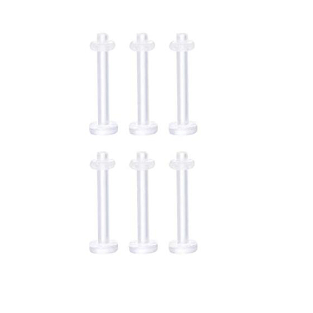 Transparent Acrylic Piercing Jewelry Set - Nose Ring, Eyebrow, Belly Button, Tongue, Lip - 6 Pieces detail image 13