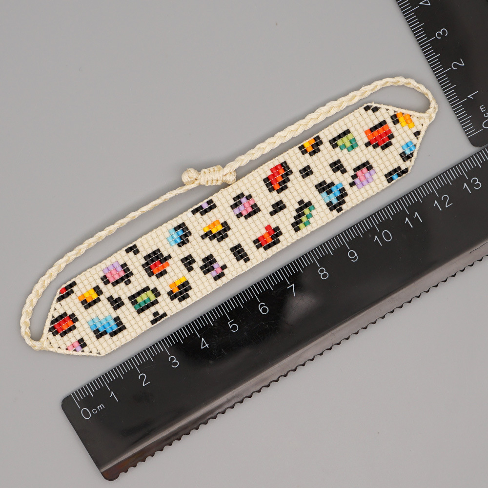 Böhmisches Retro Handgewebtes Farbleopardenpaar-armband display picture 8