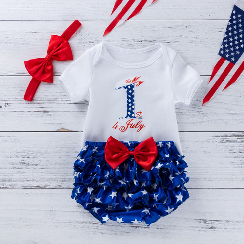 Independence day Baby birthday party dresses cartoon mother jacket