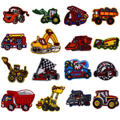 Jianxing Computer Embroidered Patch for Clothes Decoration, Cute Cartoon Embroidered Label Truck Backing Adhesive Sticker