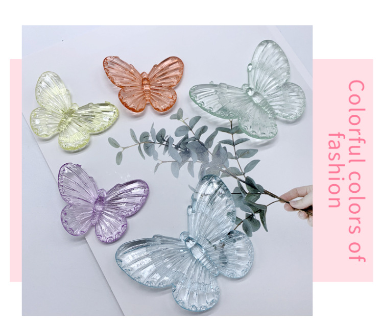 ins透明蝴蝶地摊货源吊孔大小号 厂家直销亚克力夏天色搭配包包珠详情图3