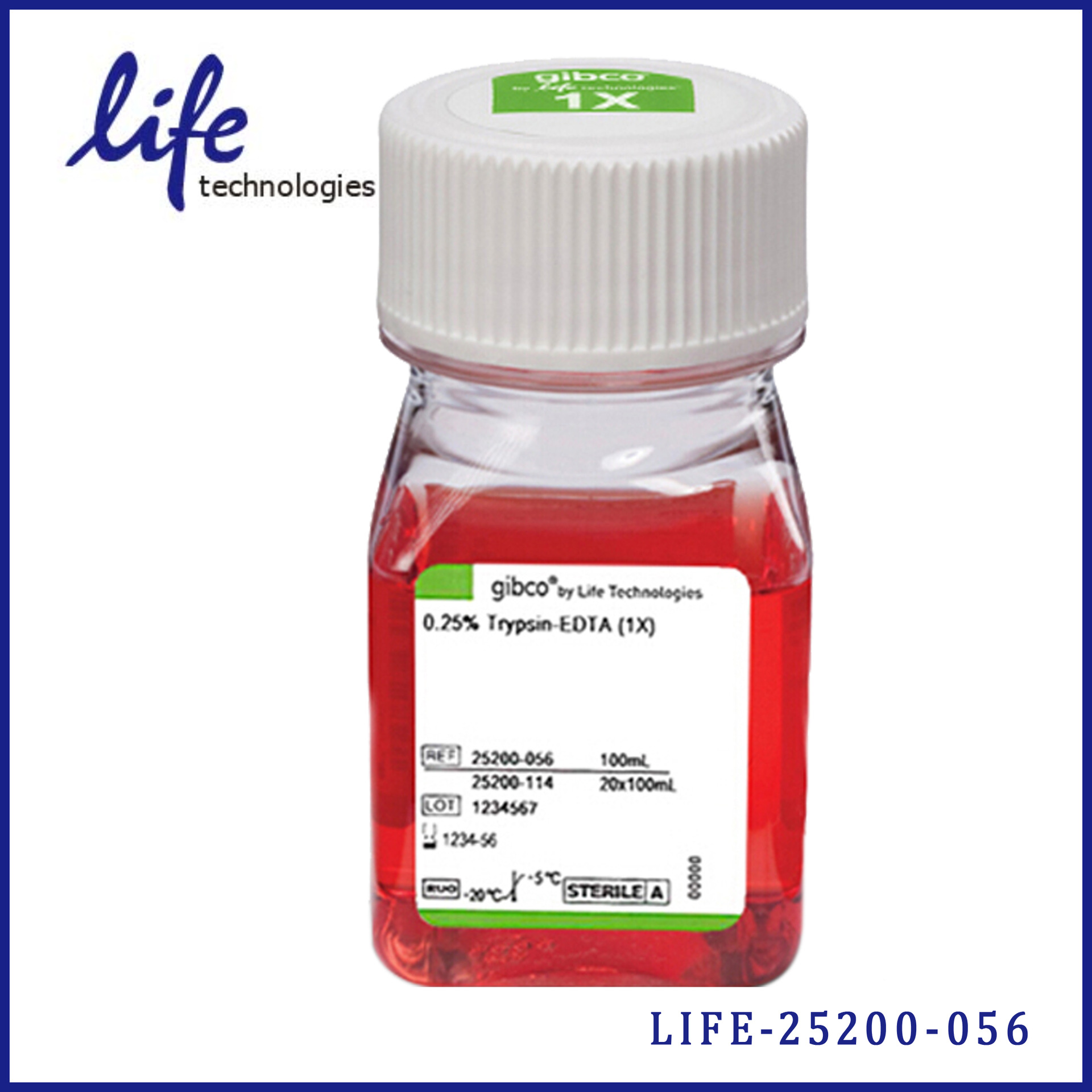 LIFE 25200-056 Trypsin-EDTA (0.25%)，100ml