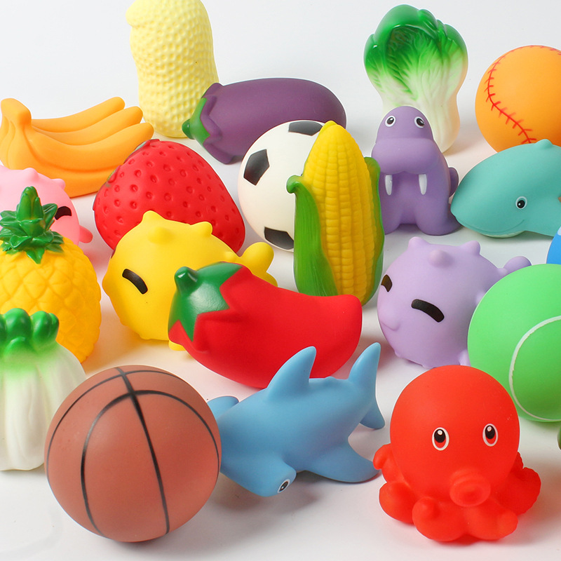 包邮儿童洗澡玩具 搪胶捏捏叫小动物 宝宝婴儿沐浴游泳戏水小乌龟|ms