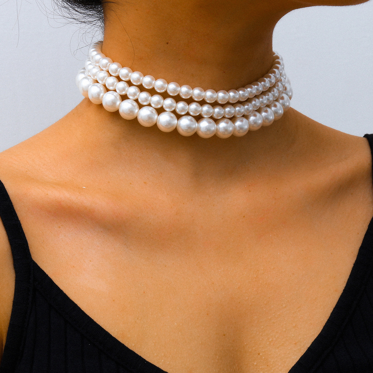 欧美时尚跨境饰品 波西米亚风多层项饰 气质冷淡风珍珠串珠项链女