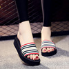 Slippers platform for leisure, fashionable slide, beach beach footwear, Korean style