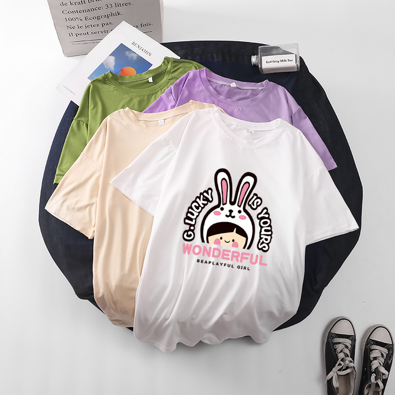 Real shot European style T-shirt Short sleeved Easy T-shirt Simplicity Versatile t-shirt A generation of fat