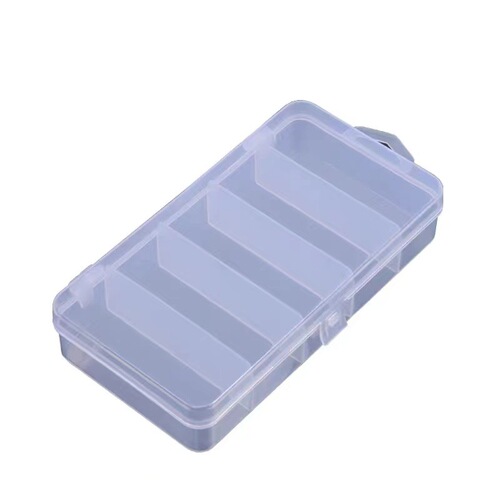 Factory box lure box single-layer double-sided double-sided five-grid plastic bait box sequined fake bait fishing gear box