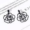 Retro black fashionable universal earrings, European style, wide color palette, flowered, simple and elegant design