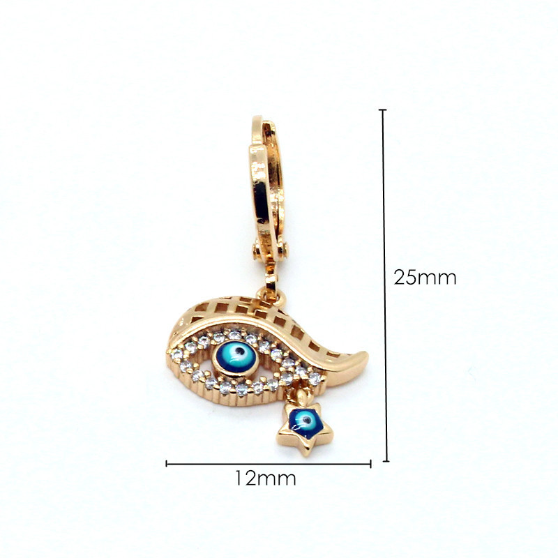 Boucles D&#39;oreilles Yeux Micro-incrustés Yeux Bleus De Dinde display picture 5