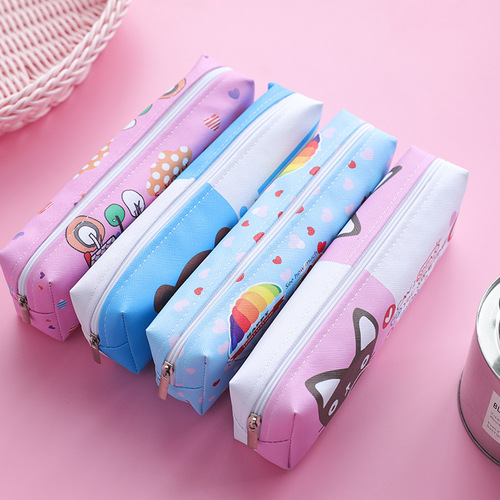 Cute cartoon student stationery bag creative pencil bag kindergarten learning stationery storage large capacity pencil box gift