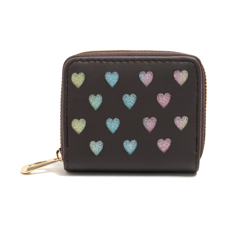 Korean Hollow Glitter Heart Coin Purse display picture 15