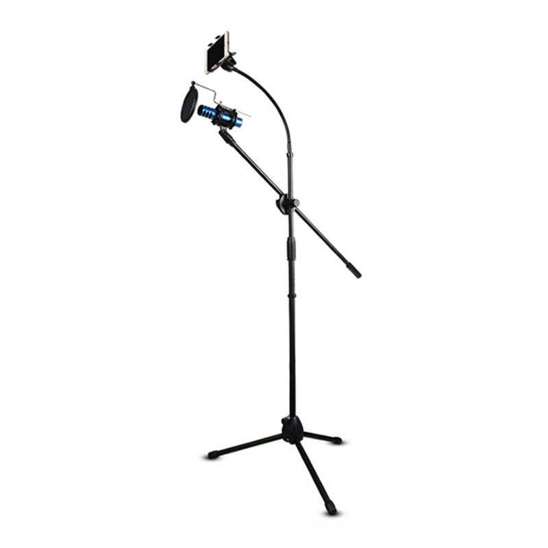 专业直播支架 抖音K歌手机话筒麦克风防震舞台可调落地式三脚架