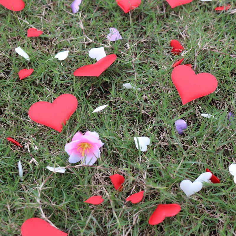 Boda boda con amor esponja mano lanzando flores boda habitación diseño melocotón corazón cama propagación pétalos creativo propagación flores 3cm1000