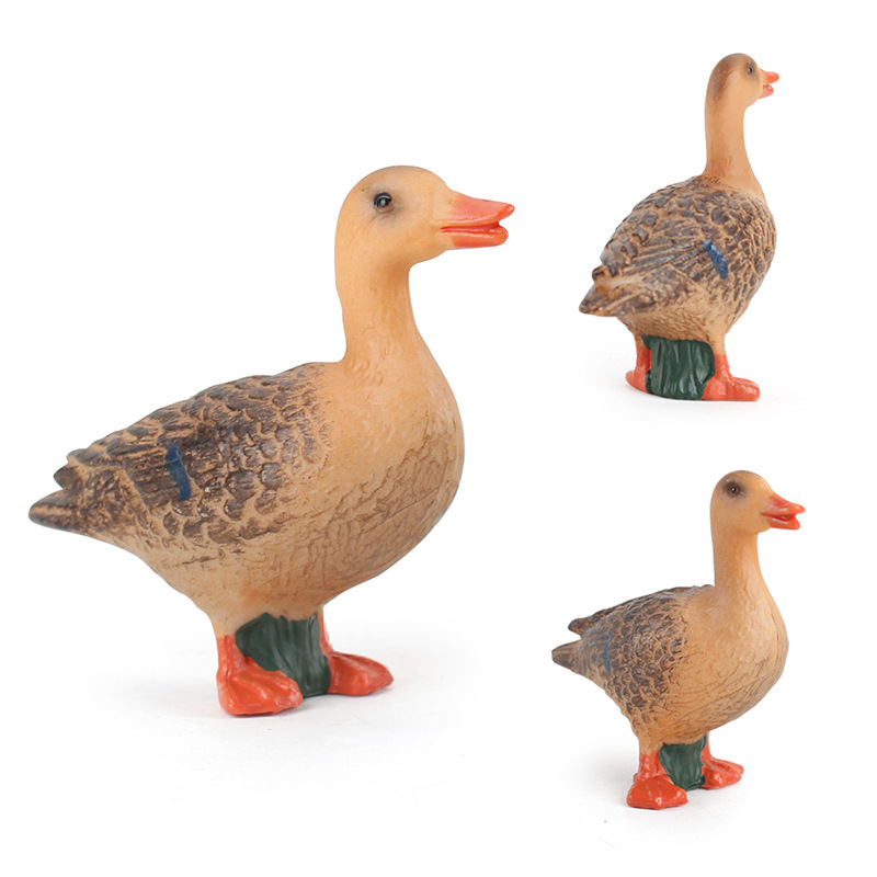 Simulación DE LOS NIÑOS mini pollo pato ganso modelo animal sólido granja aves Gallo ganso decoración juguete