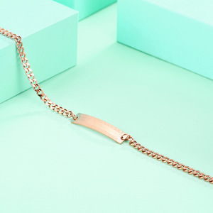 一诺夏季钛钢镀18k玫瑰金钛钢手链女手饰长城汶时尚手环