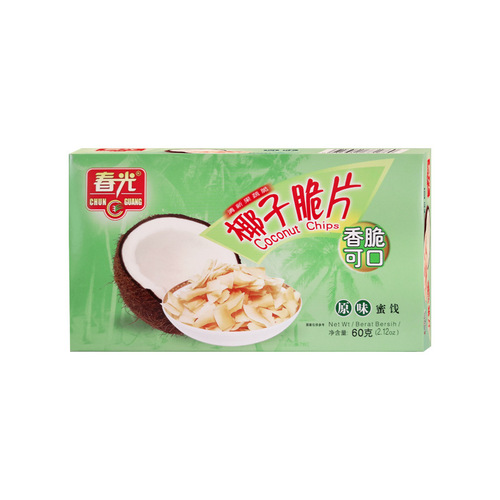 Hainan specialty Chunguang original coconut flakes 60g/box charcoal grilled crispy coconut flakes crispy dried fruits and vegetables snacks