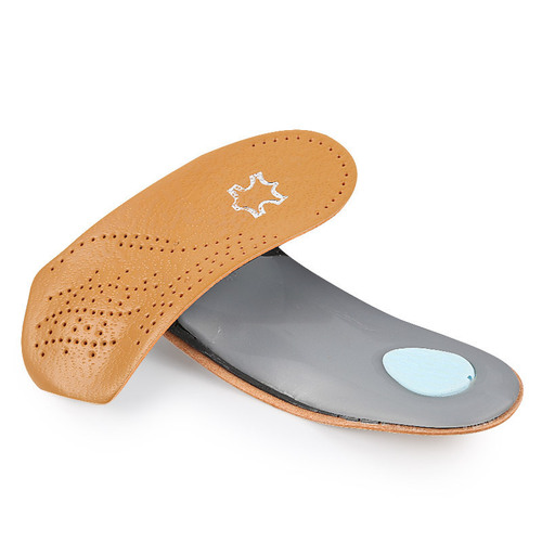 Arch insole yellow leather arch half pad flat foot insole men and women invisible non-slip thickened arch half pad